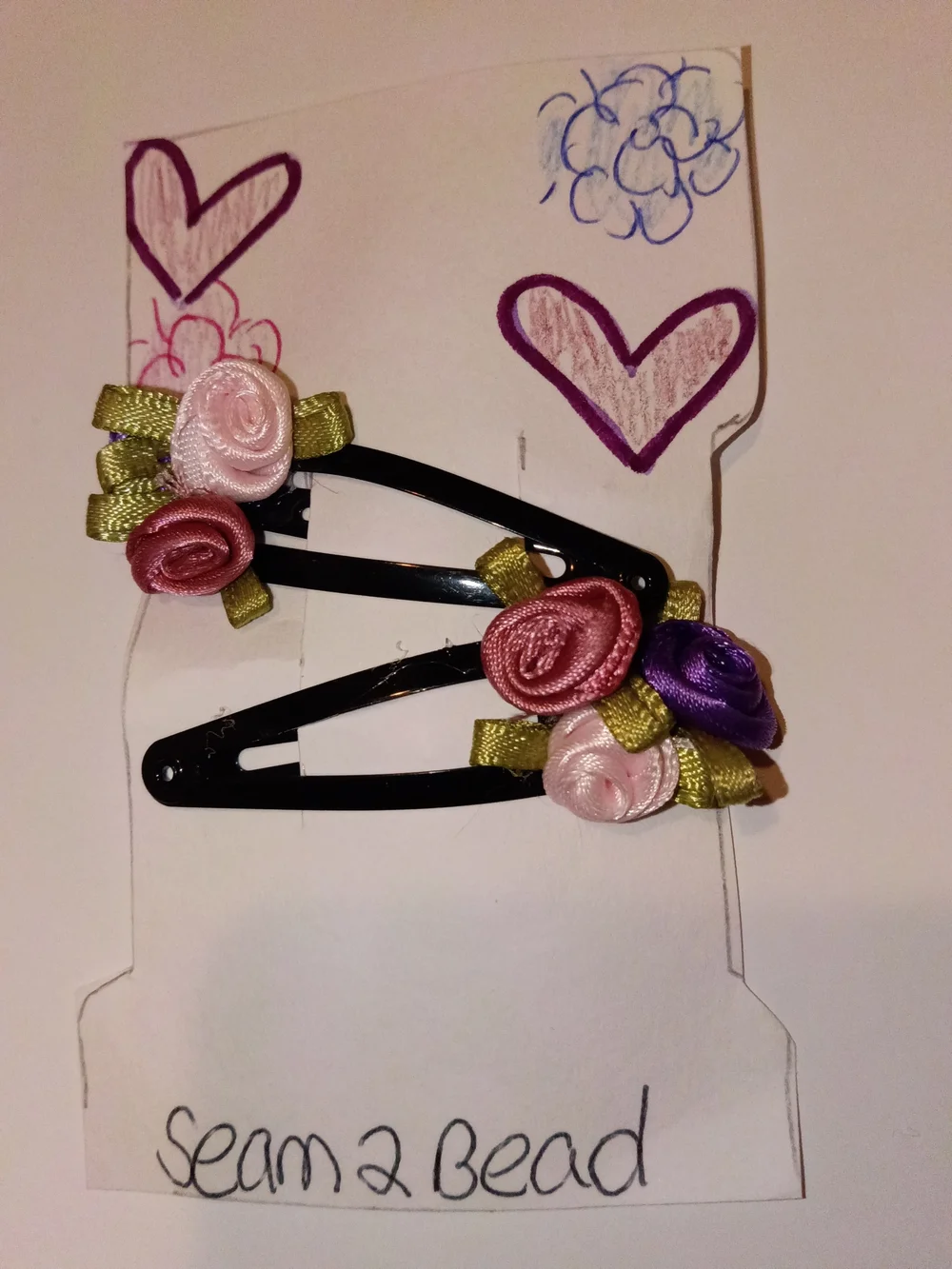 Pink & Purple Rose Snap Hair Clips for Kids